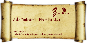 Zámbori Marietta névjegykártya